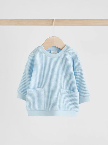 |BabyBoy| Conjunto De 2 Peças De Blusa e Calça Jogger 100% Algodão Blue Baby (0 meses a 2 anos)