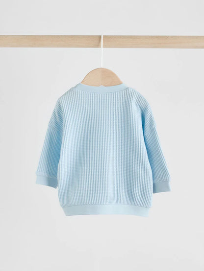 |BabyBoy| Conjunto De 2 Peças De Blusa e Calça Jogger 100% Algodão Blue Baby (0 meses a 2 anos)