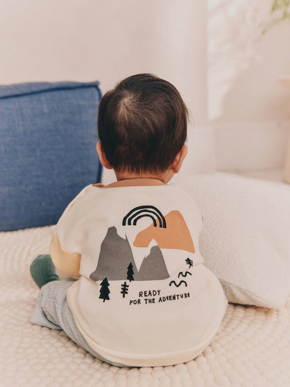 |BabyBoy| Conjunto De Moletom e Calça De Veludo Mineral Scene Baby (0 meses a 2 anos)