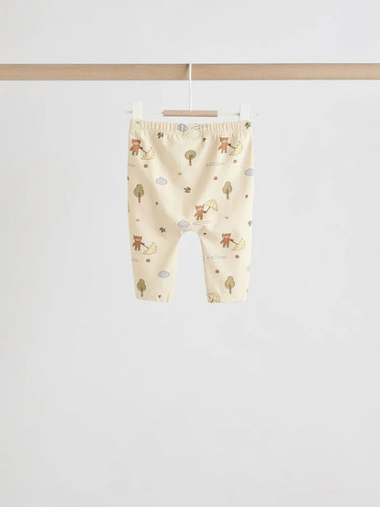 |BabyBoy| Conjunto De 6 Peças Para Bebês, Blusas e Leggings Hello Bear Cáqui/Bege (0 meses a 3 anos)