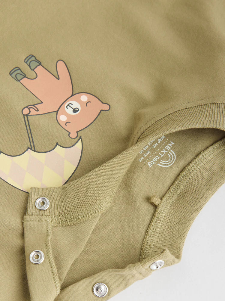 |BabyBoy| Conjunto De 6 Peças Para Bebês, Blusas e Leggings Hello Bear Cáqui/Bege (0 meses a 3 anos)