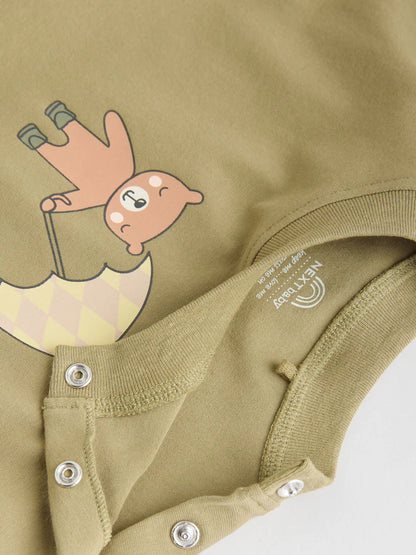 |BabyBoy| Conjunto De 6 Peças Para Bebês, Blusas e Leggings Hello Bear Cáqui/Bege (0 meses a 3 anos)