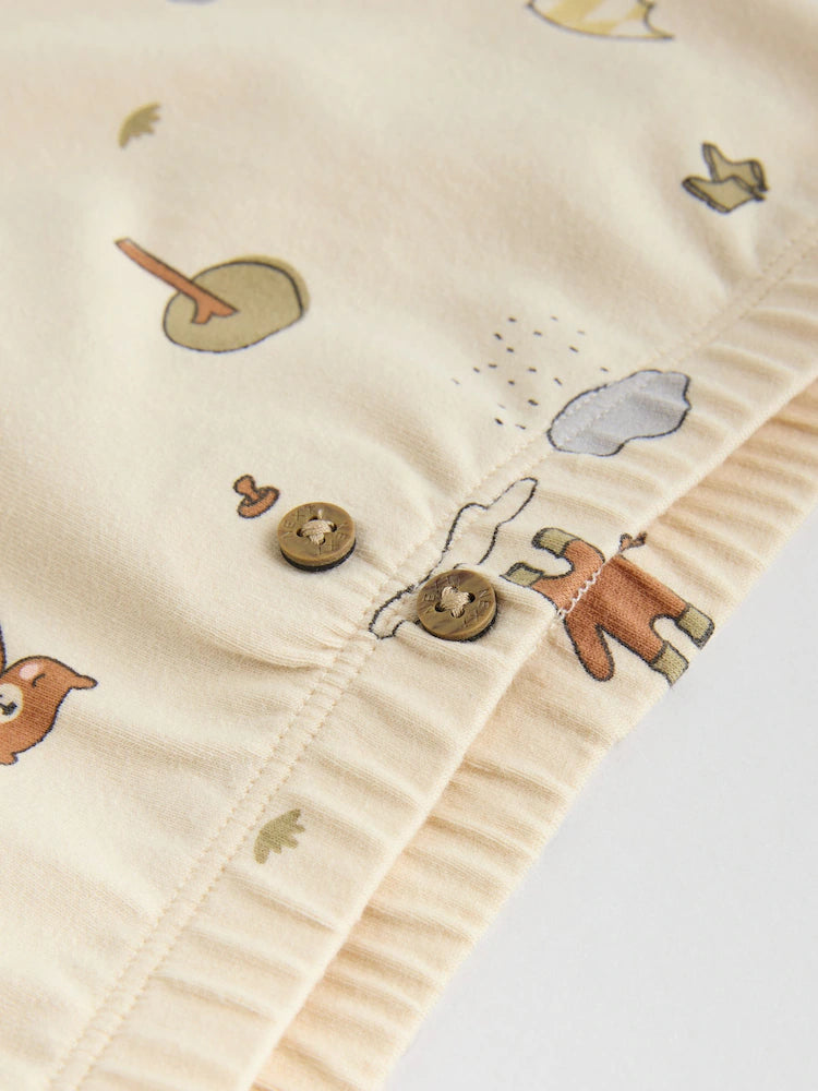|BabyBoy| Conjunto De 6 Peças Para Bebês, Blusas e Leggings Hello Bear Cáqui/Bege (0 meses a 3 anos)