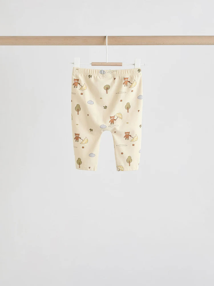 |BabyBoy| Conjunto De 6 Peças Para Bebês, Blusas e Leggings Hello Bear Cáqui/Bege (0 meses a 3 anos)