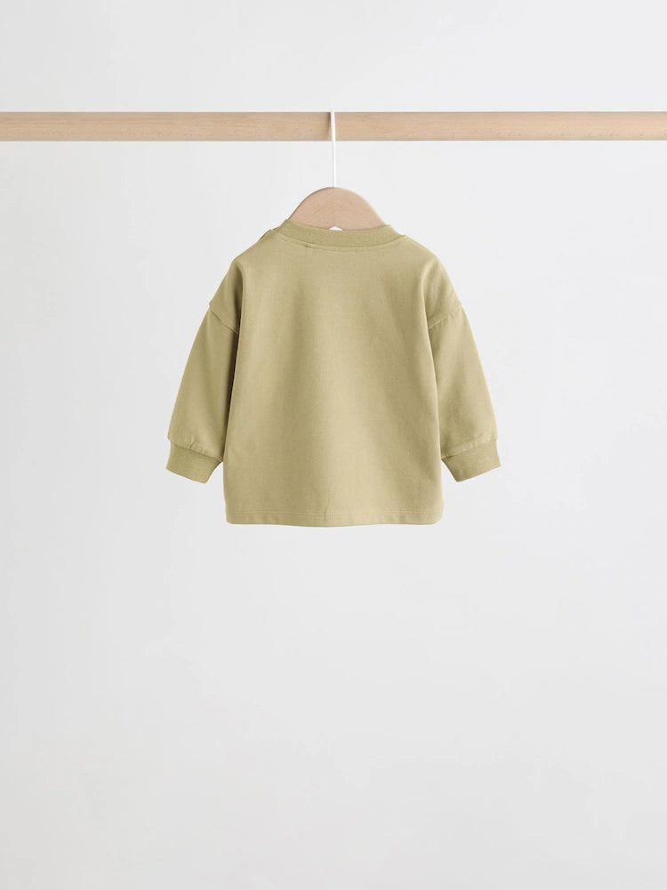 |BabyBoy| Conjunto De 6 Peças Para Bebês, Blusas e Leggings Hello Bear Cáqui/Bege (0 meses a 3 anos)