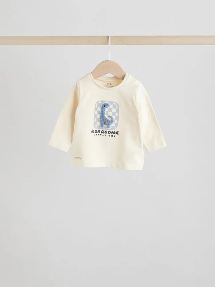 |BabyBoy| Conjunto De 6 Peças De Blusa e Leggings Azuis De Dinossauro Para Bebês (0 meses a 3 anos)