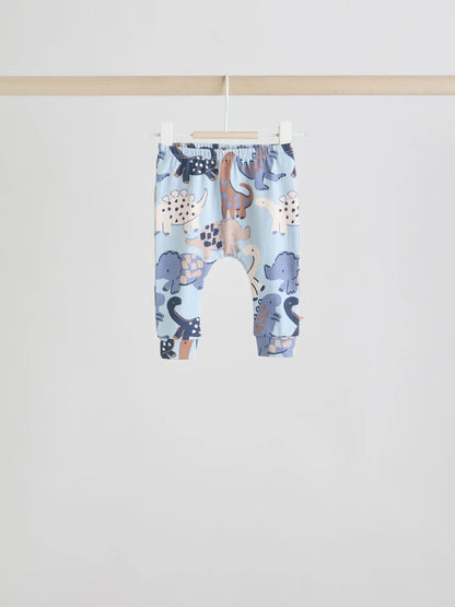 |BabyBoy| Conjunto De 6 Peças De Blusa e Leggings Azuis De Dinossauro Para Bebês (0 meses a 3 anos)