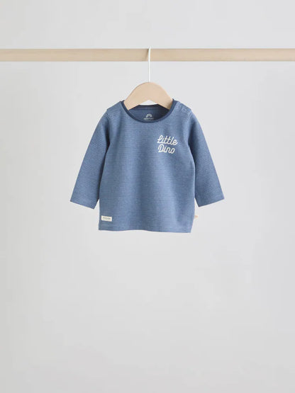 |BabyBoy| Conjunto De 6 Peças De Blusa e Leggings Azuis De Dinossauro Para Bebês (0 meses a 3 anos)