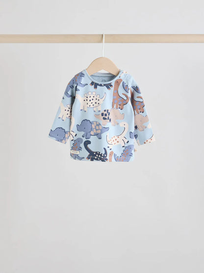|BabyBoy| Conjunto De 6 Peças De Blusa e Leggings Azuis De Dinossauro Para Bebês (0 meses a 3 anos)