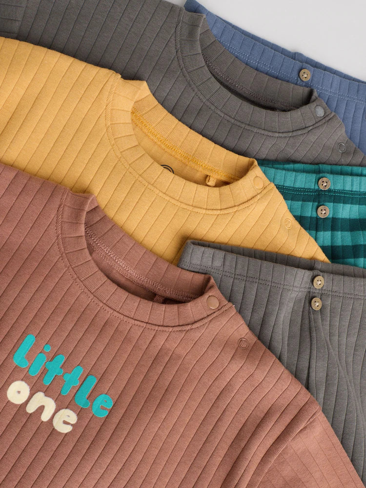 |BabyBoy| Conjunto De 6 Peças Para Bebês Com Blusa e Legging Verde/Marrom (0 meses a 3 anos)