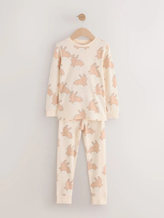 |Girl| Pijama De Coelhinho Da Páscoa 100% Algodão Cru (9 meses a 9 anos)
