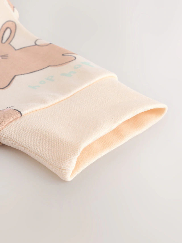 |Girl| Pijama De Coelhinho Da Páscoa 100% Algodão Cru (9 meses a 9 anos)