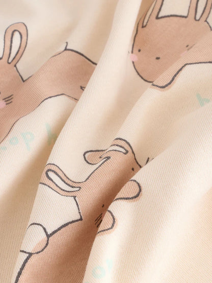 |Girl| Pijama De Coelhinho Da Páscoa 100% Algodão Cru (9 meses a 9 anos)