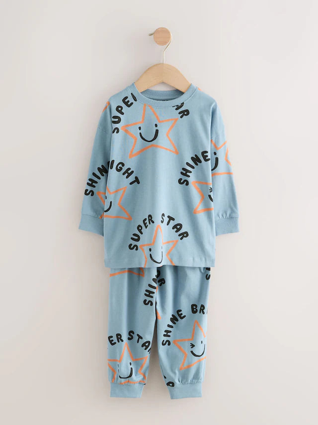 |Boy| Pacote Com 3 Pijamas Grandes Com Estampa Xadrez e Estrelas (9 meses a 10 anos)