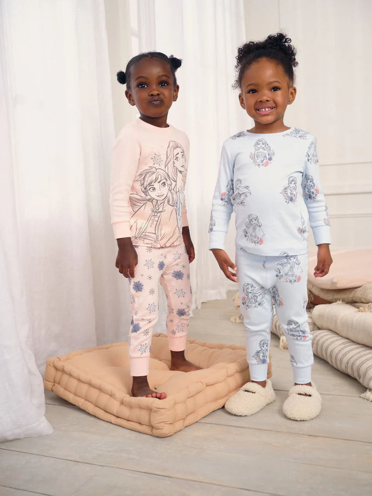 |Girl| Pacote Com 2 Pijamas Rosa/Azul Da Disney Frozen Snuggle (9 meses a 10 anos)