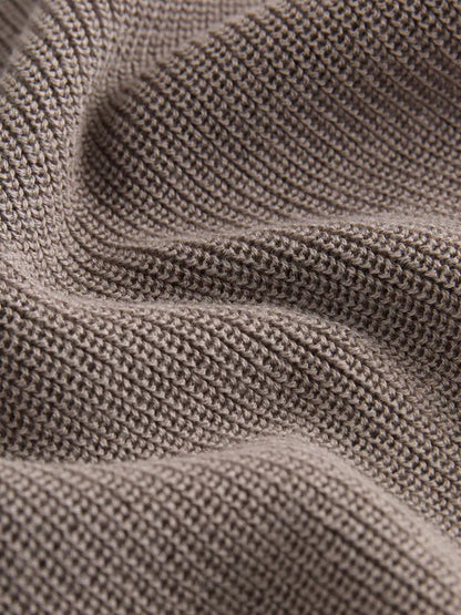 |Boy| Camisa Polo De Malha Marrom-Mink Com Manga Comprida e Zíper De Um Quarto (3 meses a 7 anos)