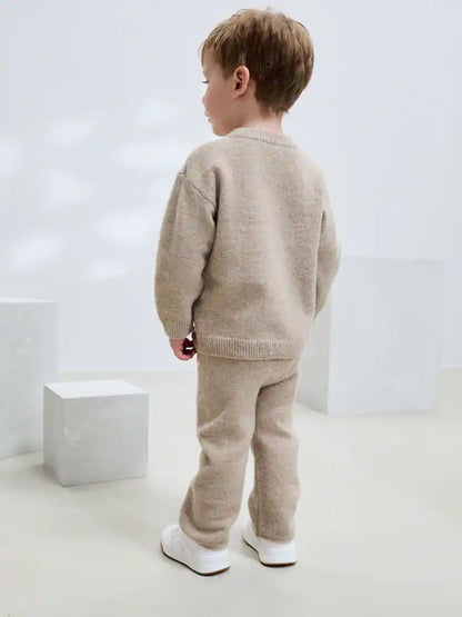 |Boy| Conjunto De Suéter e Calça De Moletom NYC Varsity Em Tricô Neutro (3 meses a 7 anos)