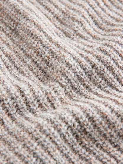 |Boy| Blusa De Gola Redonda Em Tricô Neutro (3 meses a 7 anos)