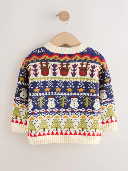 |Boy| Suéter De Natal Em Tricô Múltiplo (3 meses a 7 anos)