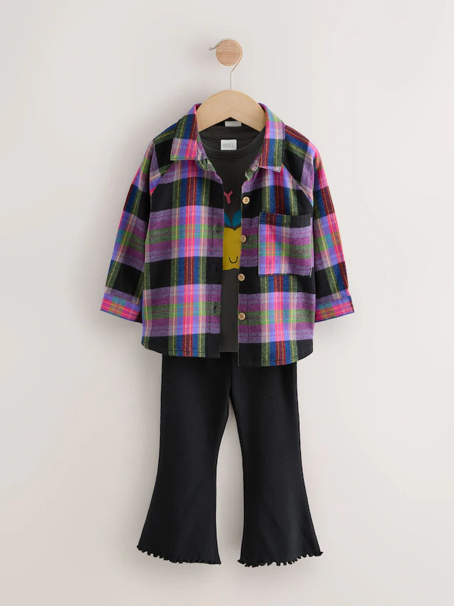 |Girl| Conjunto De Camiseta e Leggings Com Várias Camisas (3 meses a 8 anos)