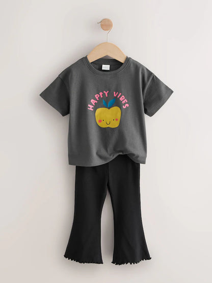 |Girl| Conjunto De Camiseta e Leggings Com Várias Camisas (3 meses a 8 anos)