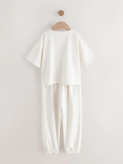 |BigGirl| Pacote Com 3 Pijamas Jogger Estampados Mini Rosa/Azul (3-16 anos)