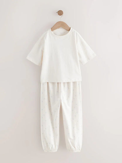 |BigGirl| Pacote Com 3 Pijamas Jogger Estampados Mini Rosa/Azul (3-16 anos)