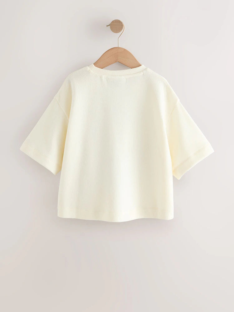 |BigGirl| Camiseta Branca Hello Kitty Com Estampa Aconchegante (3-16 anos)