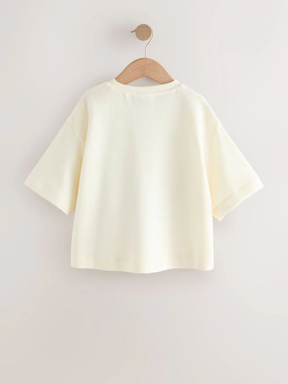 |BigGirl| Camiseta Branca Hello Kitty Com Estampa Aconchegante (3-16 anos)