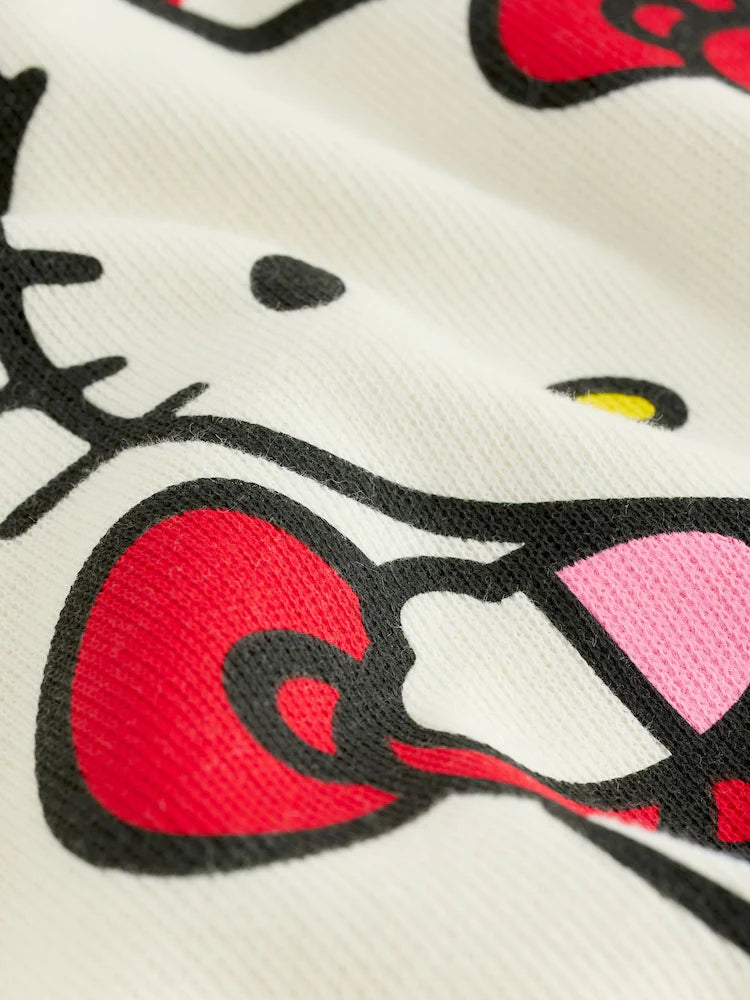 |BigGirl| Camiseta Branca Hello Kitty Com Estampa Aconchegante (3-16 anos)