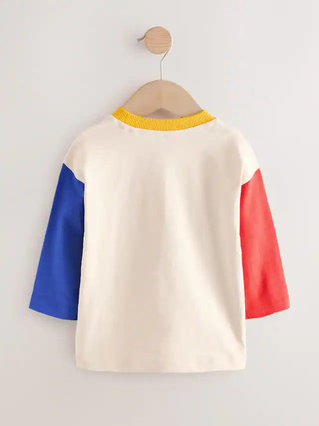 |Boy| Camiseta De Manga Comprida Com Apliques De Trator Multibrilhante e Colorido (3 meses a 7 anos)