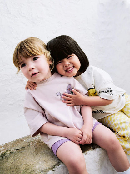 |Girl| Conjunto De Blusa e Shorts Rosa Lucky Dog (3 meses a 7 anos)