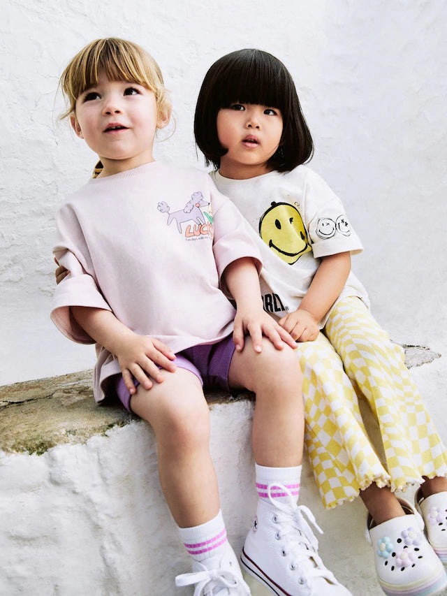 |Girl| Conjunto De Blusa e Shorts Rosa Lucky Dog (3 meses a 7 anos)