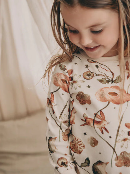 |Girl| Pijama Snuggle Com Apliques De Coelho Rosa/Creme, Pacote Com 3 (9 meses a 9 anos)