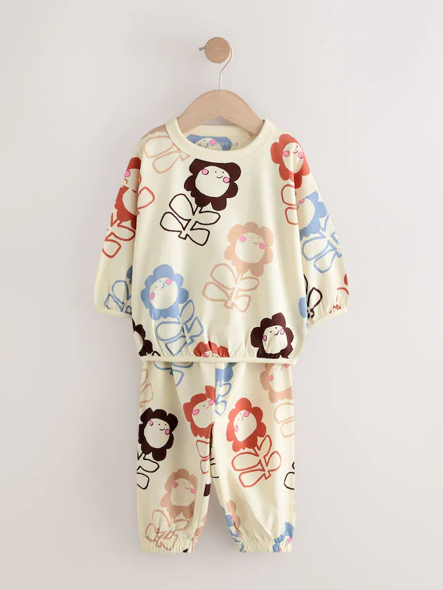 |Girl| Pijama Jogger Com Estampa De Personagem Rosa/Verde, Pacote com 3 (9 meses a 10 anos)