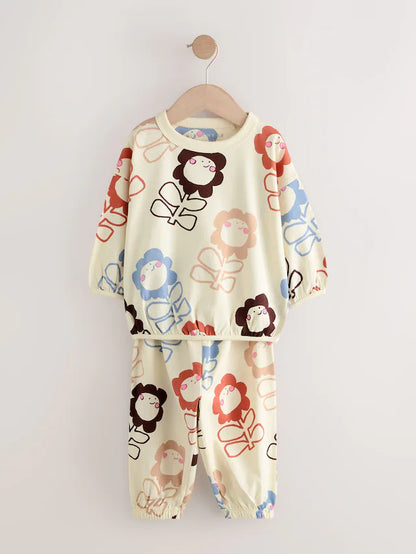 |Girl| Pijama Jogger Com Estampa De Personagem Rosa/Verde, Pacote com 3 (9 meses a 10 anos)