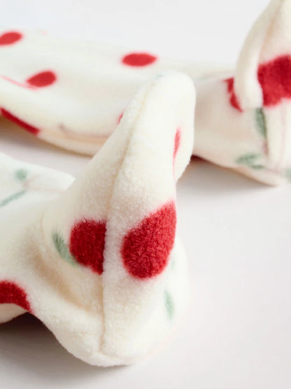 |BabyGirl| Pacote Com 2 Macacões De Dormir Para Bebês Com Zíper Bidirecional Em Microfibra vermelha