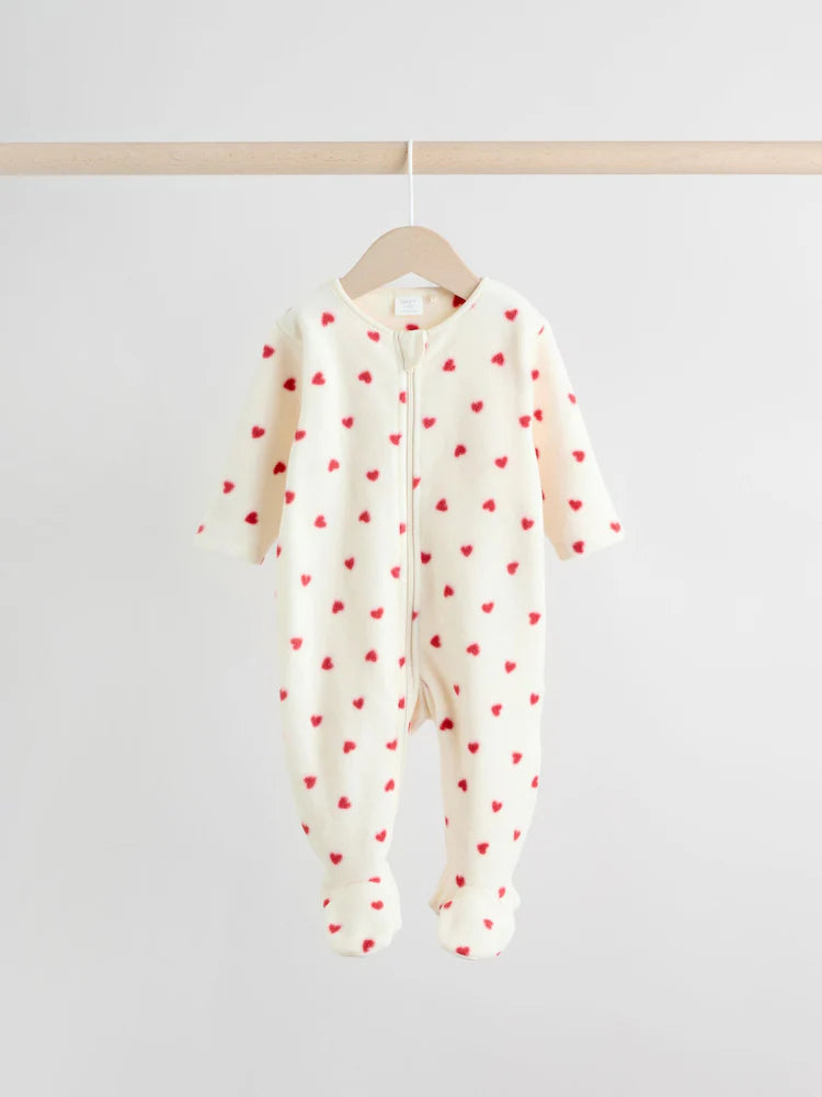 |BabyGirl| Pacote Com 2 Macacões De Dormir Para Bebês Com Zíper Bidirecional Em Microfibra vermelha