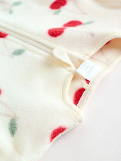 |BabyGirl| Pacote Com 2 Macacões De Dormir Para Bebês Com Zíper Bidirecional Em Microfibra vermelha