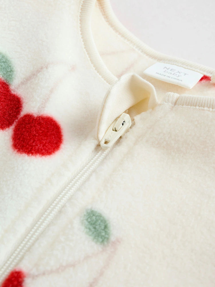 |BabyGirl| Pacote Com 2 Macacões De Dormir Para Bebês Com Zíper Bidirecional Em Microfibra vermelha