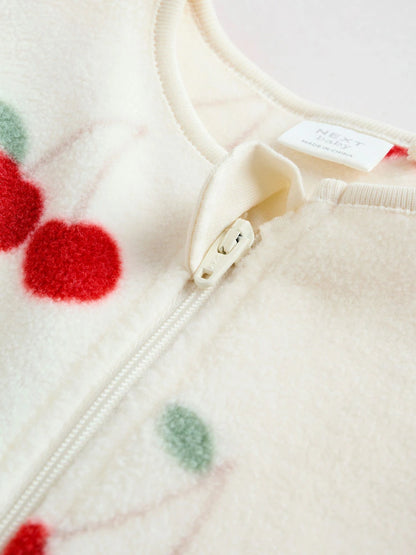 |BabyGirl| Pacote Com 2 Macacões De Dormir Para Bebês Com Zíper Bidirecional Em Microfibra vermelha