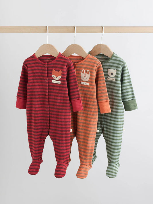 |BabyBoy| Macacão De Dormir Laranja Com Zíper Bidirecional Para Bebês (0 meses a 2 anos)