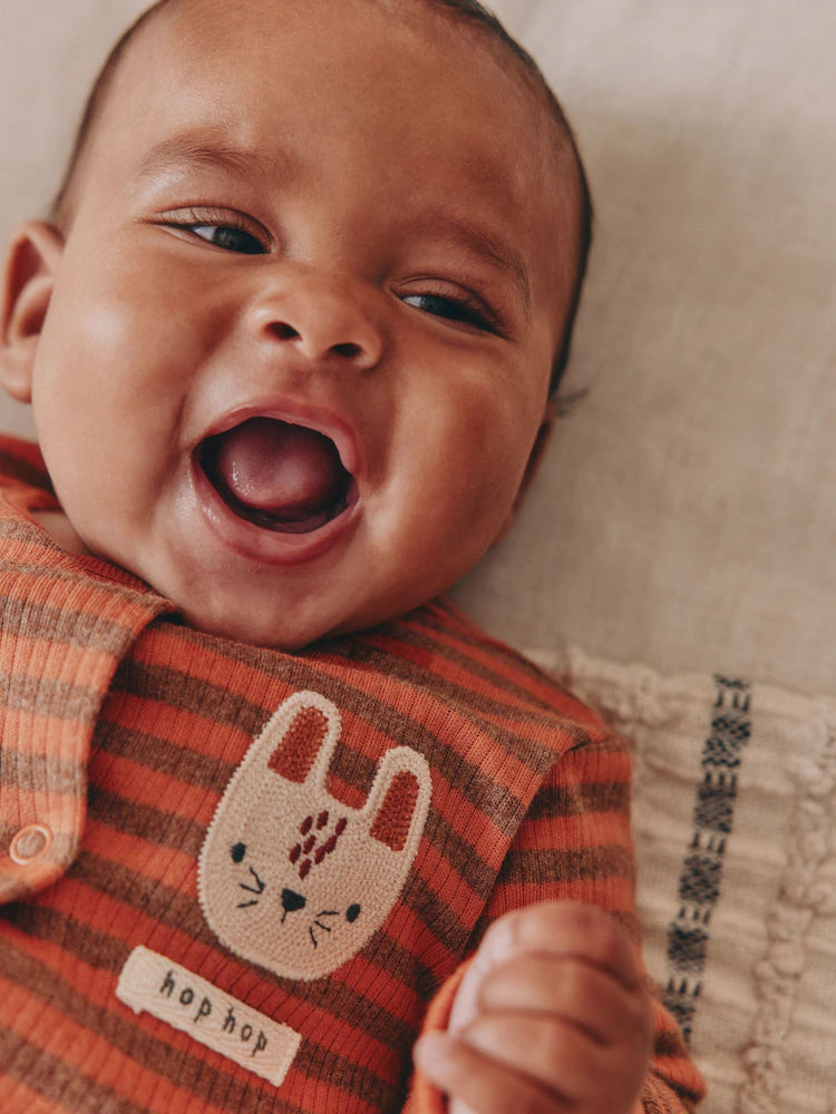 |BabyBoy| Macacão De Dormir Laranja Com Zíper Bidirecional Para Bebês (0 meses a 2 anos)