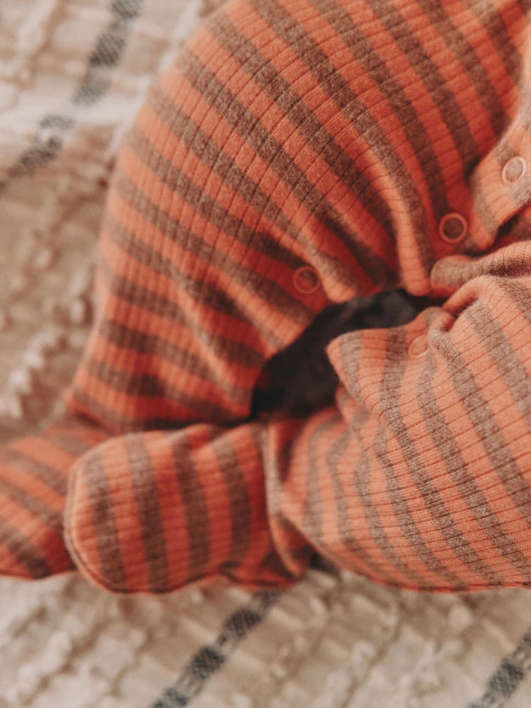 |BabyBoy| Macacão De Dormir Laranja Com Zíper Bidirecional Para Bebês (0 meses a 2 anos)