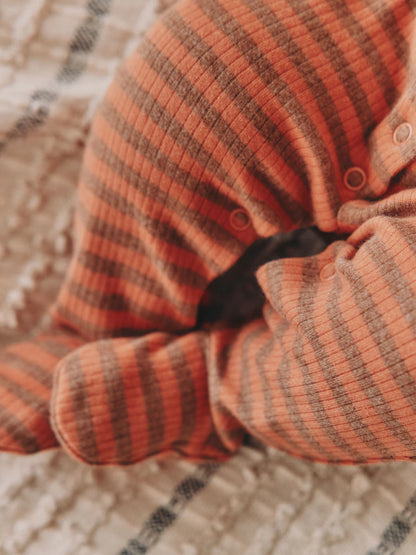 |BabyBoy| Macacão De Dormir Laranja Com Zíper Bidirecional Para Bebês (0 meses a 2 anos)