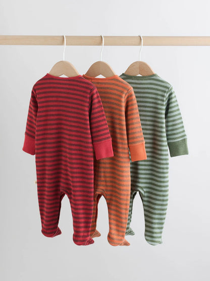 |BabyBoy| Macacão De Dormir Laranja Com Zíper Bidirecional Para Bebês (0 meses a 2 anos)
