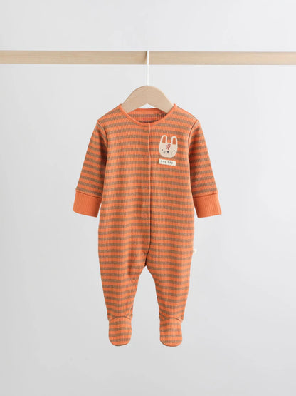 |BabyBoy| Macacão De Dormir Laranja Com Zíper Bidirecional Para Bebês (0 meses a 2 anos)