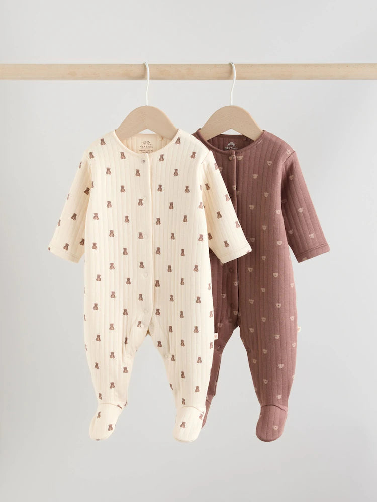 |BabyGirl| Kit com 2 Macacões Acolchoados Marrons