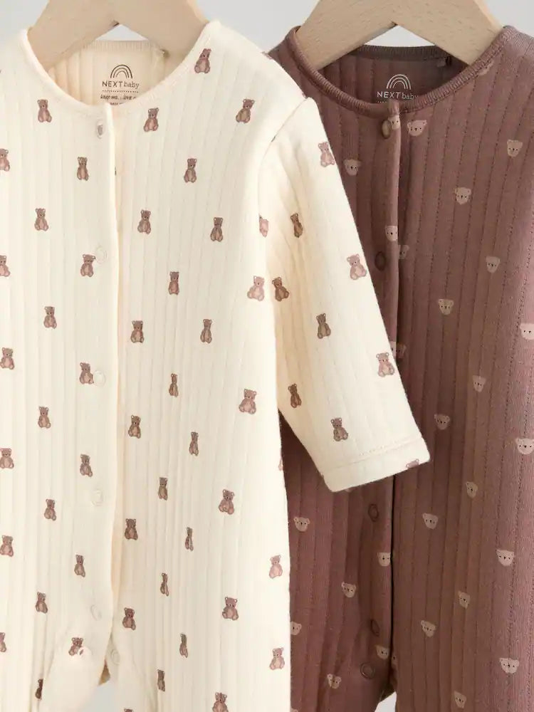 |BabyGirl| Kit com 2 Macacões Acolchoados Marrons