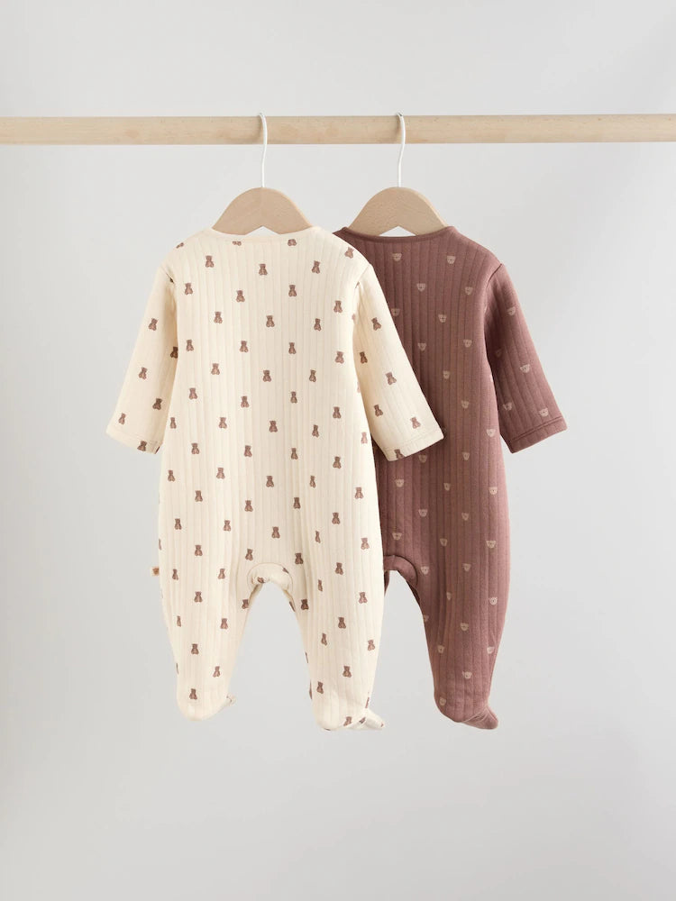 |BabyGirl| Kit com 2 Macacões Acolchoados Marrons